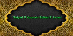 Saiyad E Kounain Sultan E Jahan